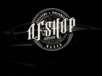 AFShop logo design autofinesse brand branding car cosmetics logo car logo design handcrafted logo logo logo design shop shop logo typography vintage