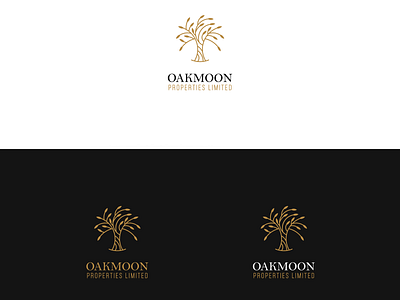 Oakmoon logo design brand branding design golden logo logo design moon oak oak logo oak tree oakmoon real estate logo vector