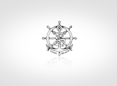 Grim Seas logo abchor artwork brand branding design illustration logo logo design long beach ocean sea vector wheel