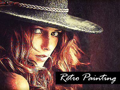 Retro Painting Photoshop Action canvas cover graphic grunge magazine painting photo effect photo effects photoshop photoshop action photoshop actions poster re design retro template vintage
