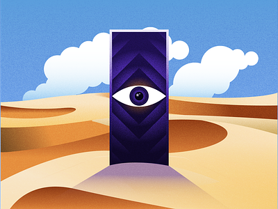 Eye of the desert colors desert desert illustration eye eyes gradient grain grainy artwork graphic icon illustration vector