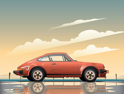 Porsche Illustration artwork car illustration colors gradient graphic illustration porsche 911 porsche artwork poster vector