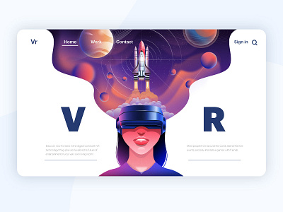 VR Illustration - Website Example abstract branding colors design digital illustration gradient graphic illustration ux vector website design website illustration