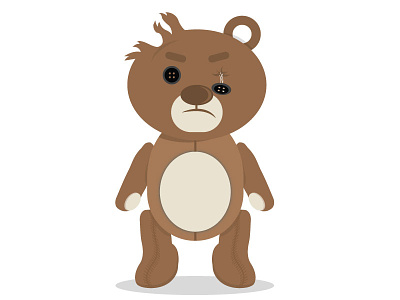 Angry Bear angry bear carebear flat illustration mean toy