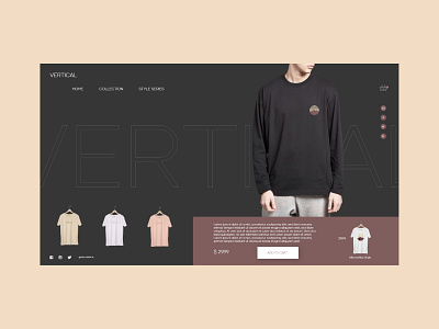 Vertical Clothing UI Design landing page design ui design