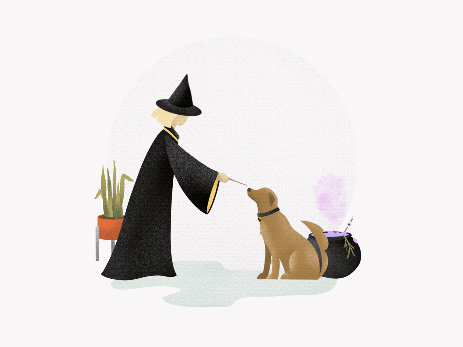 Bippity Boppity Hufflepup animation brew dog harry potter hogwarts hufflepuff illustration magic potion spell tail texture wag wand witches wizard
