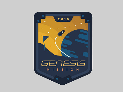 Genesis Mission moon planets rocket space universe vector