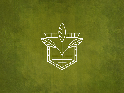 Vitae consulting crest growth leaf logo mark minimal monoline shield simple tree