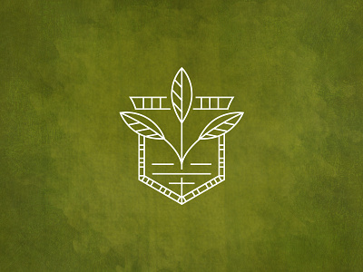 Vitae consulting crest growth leaf logo mark minimal monoline shield simple tree