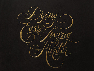 Hamilton flourish formal gold lettering quote script typography