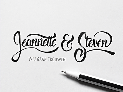 Jeannette & Steven | Handlettering calligraphy invitation logo logotype typeface typography wedding weddingcard