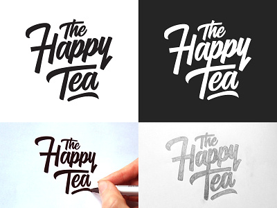 The Happy Tea | Logotype brush calligraphy font hand drawn hand lettering lettering logo logotype sketch type typeface typography
