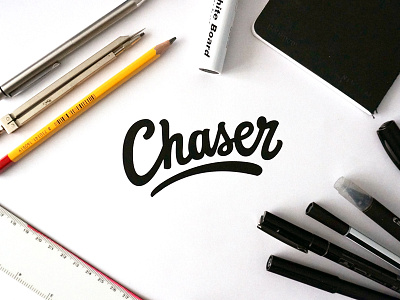 Chaser | Logo brush calligraphy font hand drawn hand lettering logo logotype pencil sketch type typeface typography