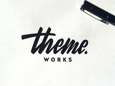 Theme.Works brush calligraphy font hand drawn hand lettering logo logotype pencil sketch type typeface typography