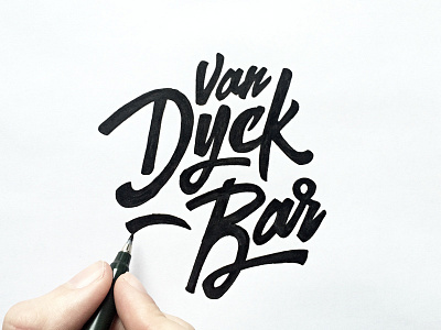 VAN DYCK BAR Amsterdam brush calligraphy font hand drawn hand lettering logo logotype pencil sketch type typeface typography