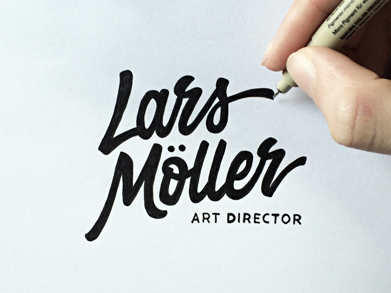 Lars Möller - Art Director (Sketch) hand drawn brush sketch calligraphy typography logotype logo hand lettering font type typeface pencil