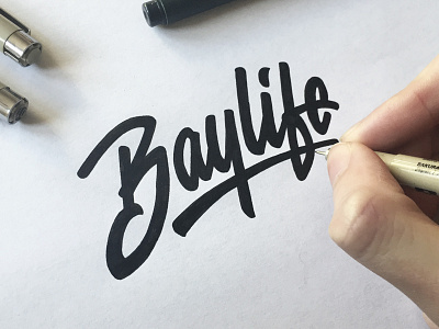 Baylife brush calligraphy font hand drawn hand lettering logo logotype pencil sketch type typeface typography