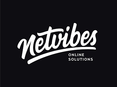 Netvibes - Online Solutions branding brush calligraphy hand drawn hand lettering lettering logo logotype pencil sketch typeface typography