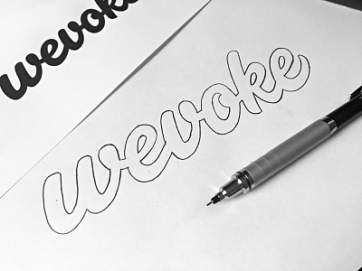 Sketching Wevoke brush calligraphy font hand drawn hand lettering logo logotype pencil sketch type typeface typography