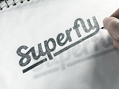 Superfly brush calligraphy font hand drawn hand lettering logo logotype pencil sketch type typeface typography