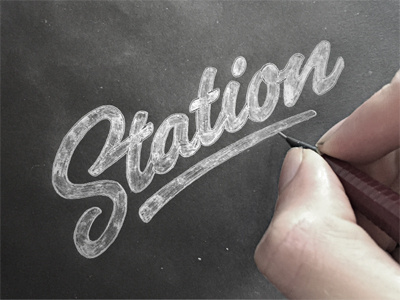 Station brush calligraphy font hand drawn hand lettering logo logotype pencil sketch type typeface typography