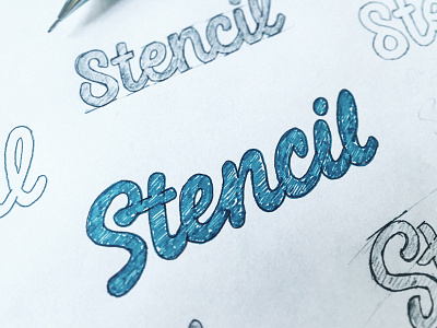 Stencil - Process brush calligraphy font hand drawn hand lettering logo logotype pencil sketch type typeface typography