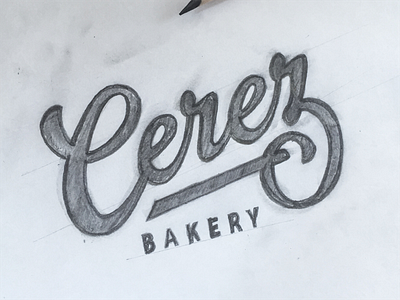 Cerez Bakery - Sketch calligraphy hand drawn hand lettering lettering logo logotype pencil sketch type typography word mark wordmark