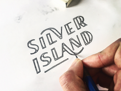 SILVER ISLAND - Process lettering logo logotype sticker type typograpy word mark wordmark