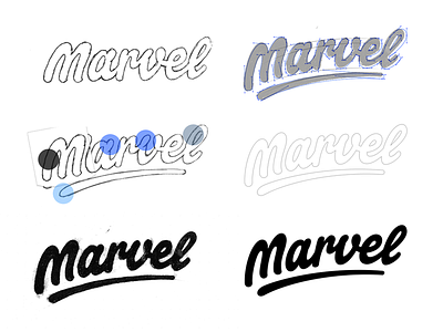 Marvel - An insight into my Process lettering logo logotype sticker type typograpy word mark wordmark