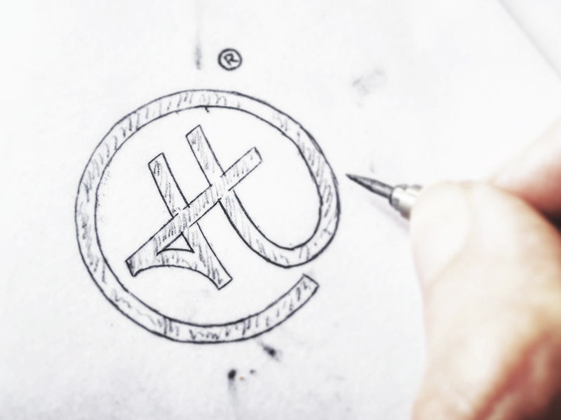 Sketched "H". branding identity hand drawn sketch calligraphy typography logotype logo hand lettering type wordmark script