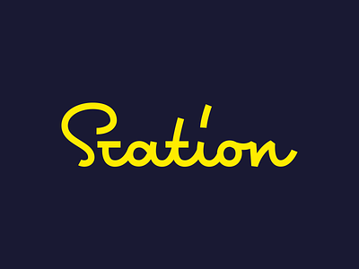 Station 3rd branding grid identity lettering logo logo type script serif word mark