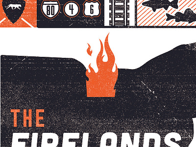 Fireland Poster fire grid ohio poster screen print vintage