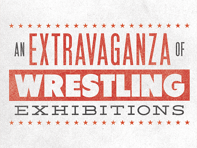 Wrestling Extravaganza! brand emblem logo pro wrestling typography wrestling extravaganza