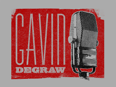 Gavin DeGraw apparel microphone paintbrush texture typography vintage