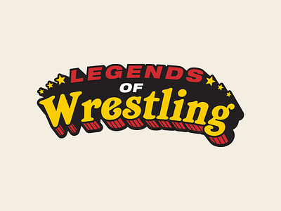 Legends of Wrestling legends logo pro wrestling retro stars typography vintage wrestling