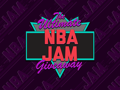 NBA JAM Giveaway Logo 16bit 90s basketball basketball logo boomshakalaka logo nba nba jam retro slam dunk sports video game video game art vintage
