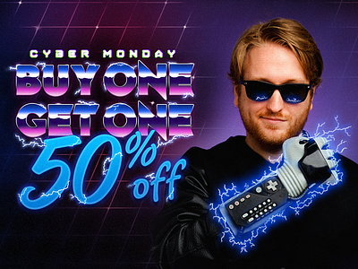 Cyber Monday + Power Glove 80s cyber cyber monday homage lightning nintendo powerglove retro