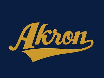 Akron akron baseball ohio script sports type typography zips
