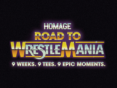 Road to Wrestlemania 80s homage logo mania pro wrestling tee type wrestling wwe