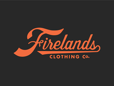 The Firelands clothing fireland firelands logo ohio orange script typography vintage