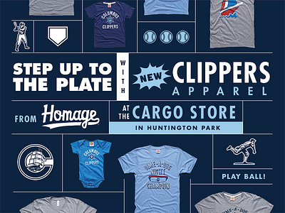 Clippers Stadium Signage baseball columbus hot dog minor league minors ohio play ball poster signage tees