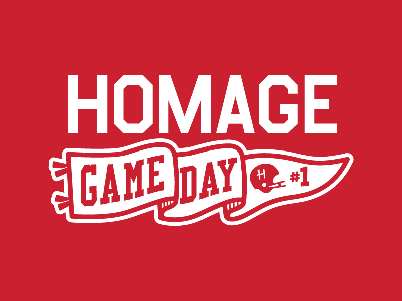 HOMAGE Game Day college sports ohio logo ohio state osu football college hand lettering pennant homage
