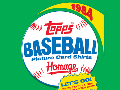 Topps Packaging 1984 all star baseball baseball card cards gum homage packaging packaging design shirts sports sports design topps vintage