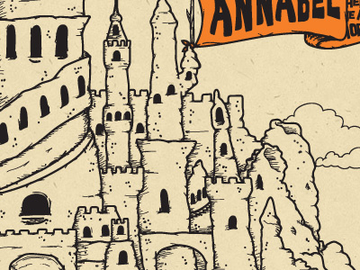Annabel 'Sandcastle' Print akron album cover castle flag illustration sand screen print