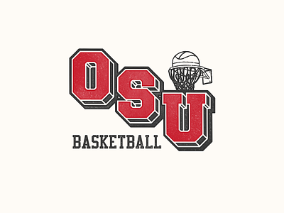 OSU Basketball basketball columbus homage lockup logo ohio ohio state ohio state university sports throwback vintage