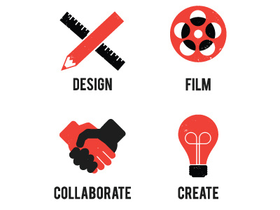 WMW icon set collaborate design film handshake icon icons lighbulb logos pencil