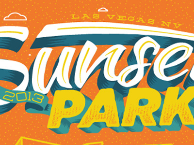 sunset park'd illustration lettering typography wip