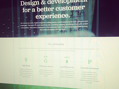 WIP Project design flat graphic green grid layout minimal ps typo web web design website