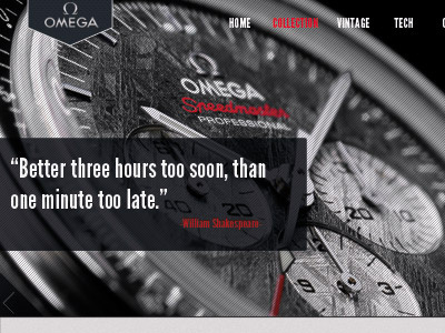 Omega Speedmaster website invenio design nick fratter omega ui website