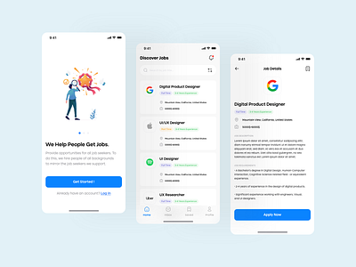Job Search App appdesign design jobsearch ui ui ux design ui deisgn uidesign uiux design ux ux designer visualdesign